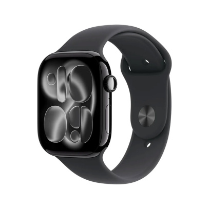Apple Watch Series 11, 42 мм корпус из алюминия цвета «Jet Black», ремешок Sport Band размера M/L цвета «Black»