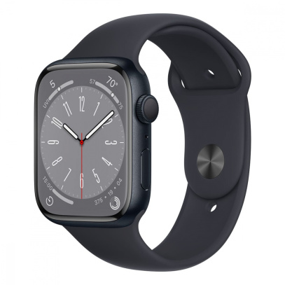 Apple Watch Series 8, 45 мм корпус из алюминия цвета «Midnight», ремешок Sport Band размера M/L цвета «Midnight»