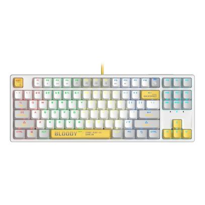 Клавиатура A4Tech Bloody S87 Energy, USB for gamer LED Механическая (S87 USB ENERGY WHITE) Белый/желтый