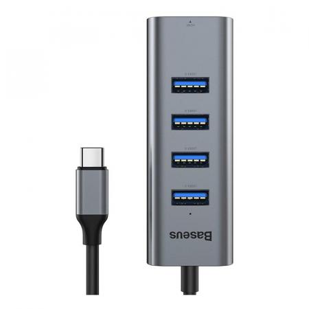 Переходник Baseus для MacBook HUB Enjoy series (Type-C to USB3.0*4+HDMI) (CAHUB-N0G) Deep Grey, темно-серый