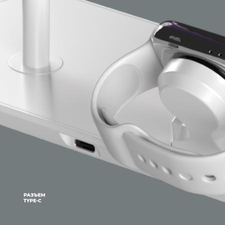 Беспроводная зарядная станция Deppa 3в1 MagSafe iPhone, Apple Watch, Airpods (23155) White, белый