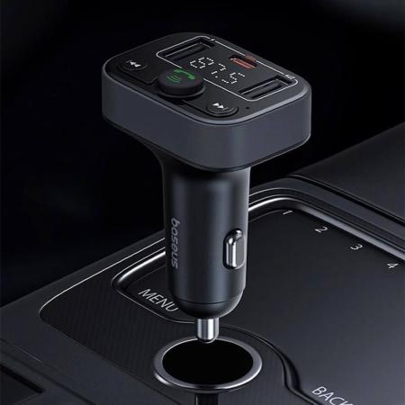Автомобильное зарядное устройство/FM-модулятор/трансмиттер Baseus S-09 Pro Series Car FM Transmitter (C10762200113-00) Черный