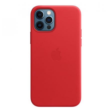 Чехол Leather Case MagSafe для Apple iPhone 12/12 Pro Red, красный
