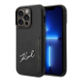 Чехол Karl Lagerfeld для iPhone 14 Pro PU with Cardslot Signature logo Hard (KLHCP14LCSSK) Черный