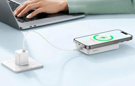Внешний аккумулятор Baseus 10000mAh Magnetic Mini Wireless Fast Charge Power Bank 30W PPCX110202 (PPCXM1030) Белый