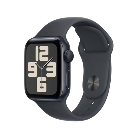 Apple Watch SE (2024), 40 мм корпус из алюминия цвета «Midnight», ремешок Sport Band размера S/M цвета «Midnight»