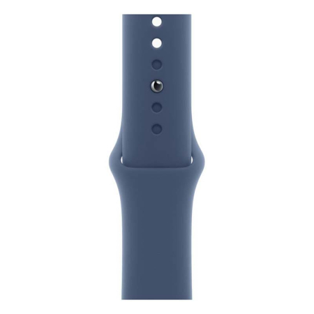 Apple Watch SE (2024), 44 мм корпус из алюминия цвета «Silver», ремешок Sport Band размера M/L цвета «Denim»