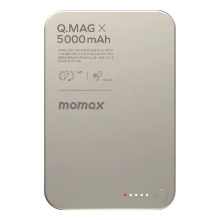 Внешний аккумулятор MOMAX Q.MAG X Ultra Slim Magnetic Wireless Battery Pack Титан