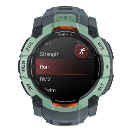 Часы Garmin INSTINCT 3 AMOLED 50мм Neo Tropic, зеленый с серым ремешком