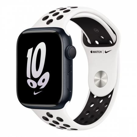 Apple Watch Nike Series 8, 45 мм корпус из алюминия цвета «Midnight», ремешок Nike Sport Band размера S/M цвета «Summit White/Black»