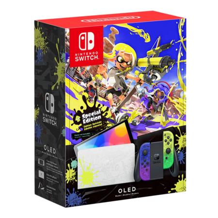 Игровая консоль Nintendo Switch OLED 64Gb Splatoon 3 Edition, зеленый/фиолетовый