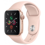 Apple Watch Series 5, 44 мм, корпус из алюминия золотого цвета, спортивный ремешок цвета «розовый песок»