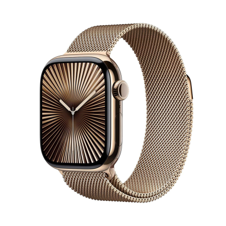 Apple Watch Series 10, 42 мм корпус из титана цвета «Gold», ремешок Milanese Loop цвета «Gold»