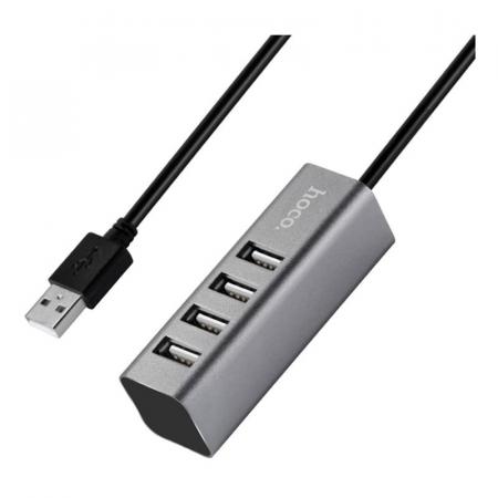 USB-хаб hoco. 4 USB Ports Hub (HB1) Черный