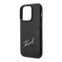 Чехол Karl Lagerfeld для iPhone 14 Pro PU with Cardslot Signature logo Hard (KLHCP14LCSSK) Черный