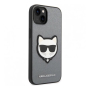 Чехол Karl Lagerfeld для iPhone 14 PU Saffiano Choupette head Patch Hard (KLHCP14SSAPCHG) Серебристый