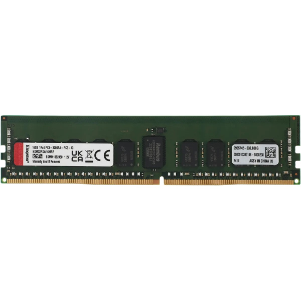 Оперативная память Kingston (KSM32RS4/16MRR) DDR4 16GB 3200MHz CL22 RDIMM 1x16 ECC Reg