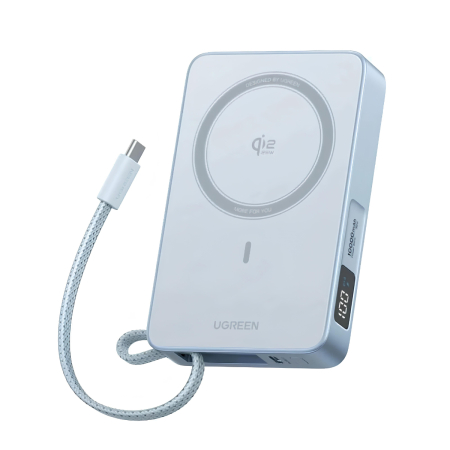 Внешний аккумулятор UGREEN 10000mAh PB773 MagFlow 25Вт Qi2.2 (65958B) Starlight Blue, Голубой