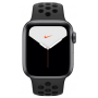 Apple Watch Nike+ Series 5, 44 мм, корпус из алюминия цвета «серый космос», спортивный ремешок Nike цвета «антрацитовый/чёрный»
