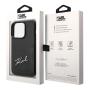 Чехол Karl Lagerfeld для iPhone 14 Pro PU with Cardslot Signature logo Hard (KLHCP14LCSSK) Черный