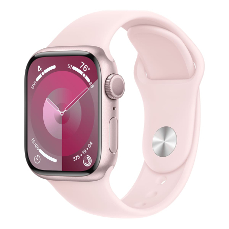 Apple Watch Series 9, 41 мм корпус из алюминия цвета «Pink», ремешок Sport Band размера M/L цвета «Light Pink»