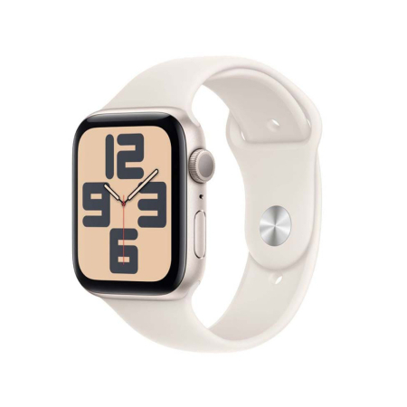 Apple Watch SE (2024), 40 мм корпус из алюминия цвета «Starlight», ремешок Sport Band размера S/M цвета «Starlight»