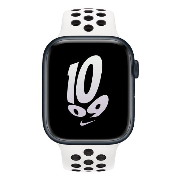 Apple Watch Nike Series 8, 45 мм корпус из алюминия цвета «Midnight», ремешок Nike Sport Band размера S/M цвета «Summit White/Black»