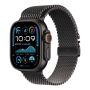 Ремешок для Apple Watch 42/44/45/46/49 mm Gurdini Titanium Milanese Loop Black, чёрный