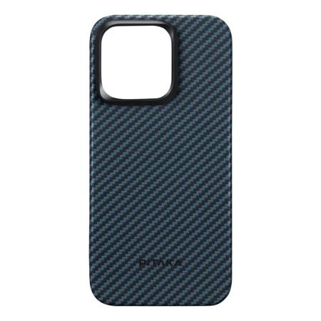 Чехол для iPhone 15 Pro Pitaka MagEZ Case 4 кевлар (арамид) (KI1508P) Черно-синий