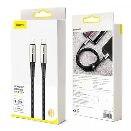 Кабель Baseus USB Type-C – Lightning Waterdrop PD 18W (CATLRD-01) черный